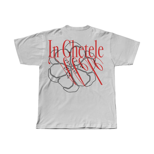 TRICOU ALB "FLOWER BOOTS"